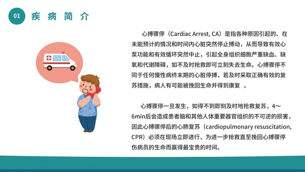 心脏复苏主题科普PPT模板