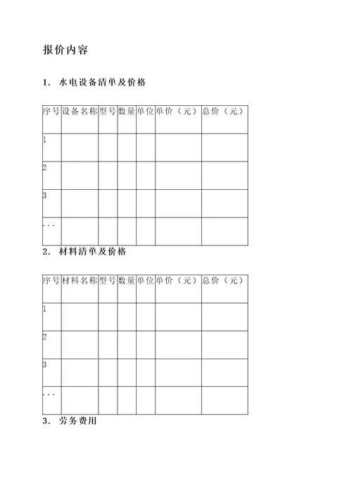 14城水电报价单