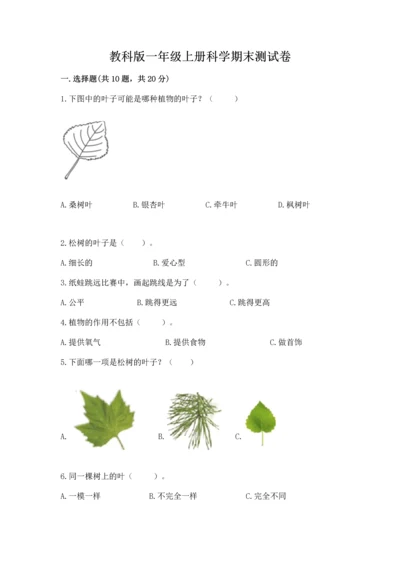 教科版一年级上册科学期末测试卷含完整答案（网校专用）.docx