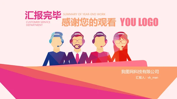 客服部经理年终工作总结汇报ppt模板
