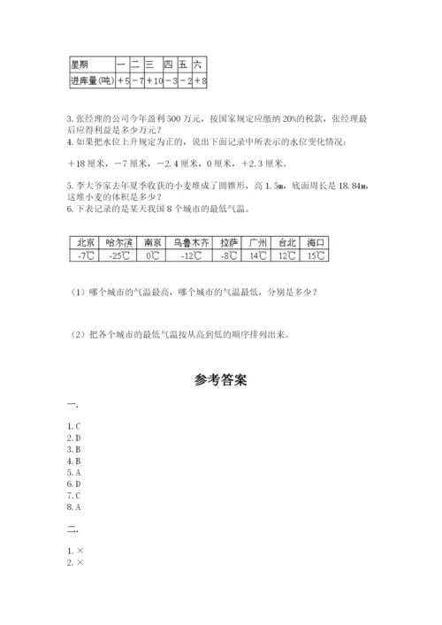 北京版数学小升初模拟试卷（考点梳理）.docx