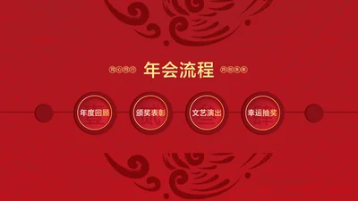 中国风红色并列关系4项PPT