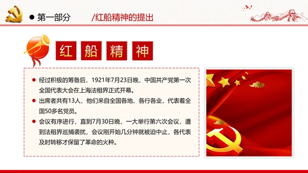 新时代弘扬学习红船精神党校党建党政党建党课支部团委学习模板