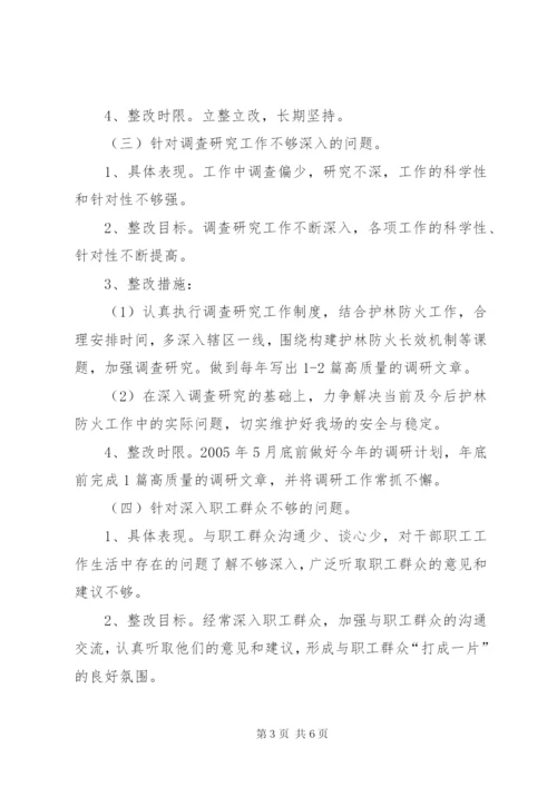 林场领导干部个人整改方案精编.docx
