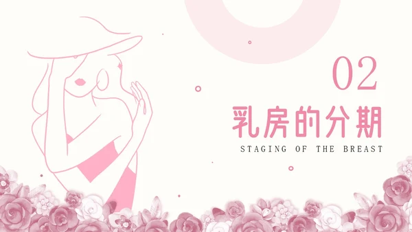 粉色插画简约商务乳房护理乳腺护理培训PPT模板