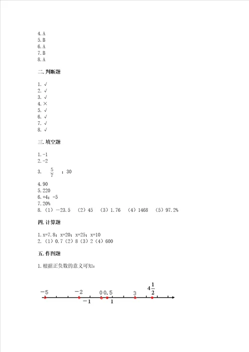 小学六年级下册数学试卷期末卷附答案【黄金题型】