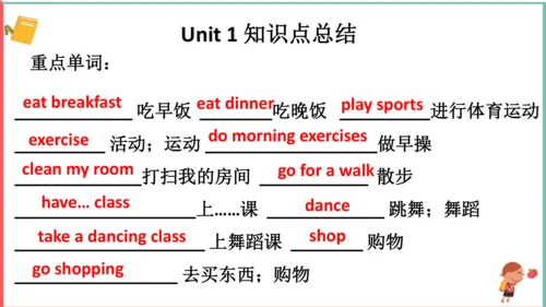 人教PEP五年级英语下册期末各单元知识点复习和易错练习题