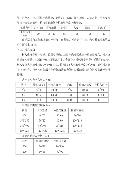 市政道路绿化工程专项施工方案