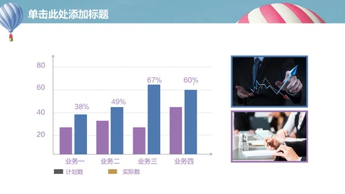 升空热气球动画清新简单通用PPT模板