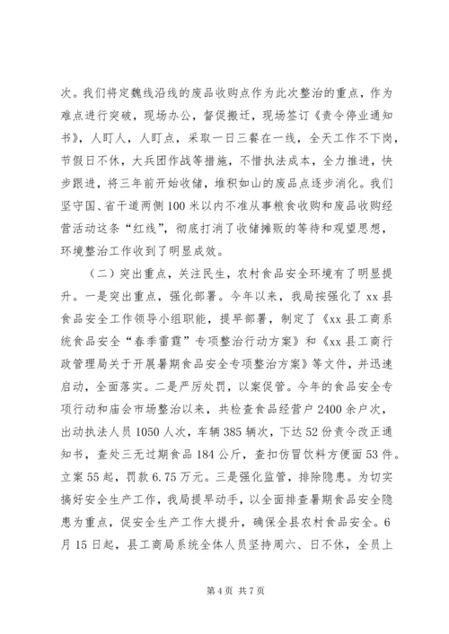 县工商局上半年工作报告 (4).docx