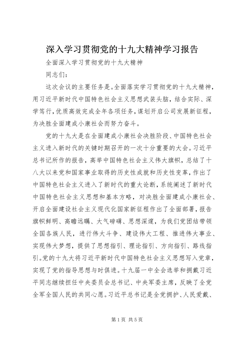 深入学习贯彻党的十九大精神学习报告 (3).docx