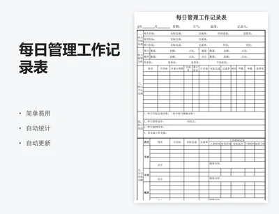 每日管理工作记录表