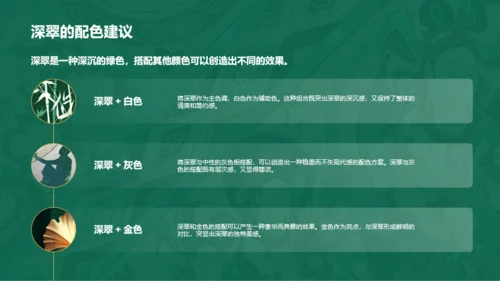 绿色国风中国传统配色深绿介绍PPT模板
