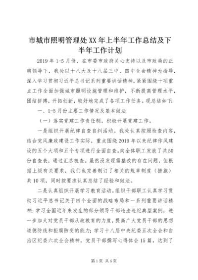 市城市照明管理处XX年上半年工作总结及下半年工作计划 (2).docx