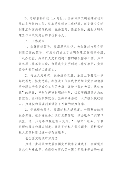 创全国文明城市方案.docx