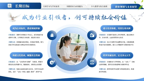 蓝色学术风大学生毕业简历通用PPT模板