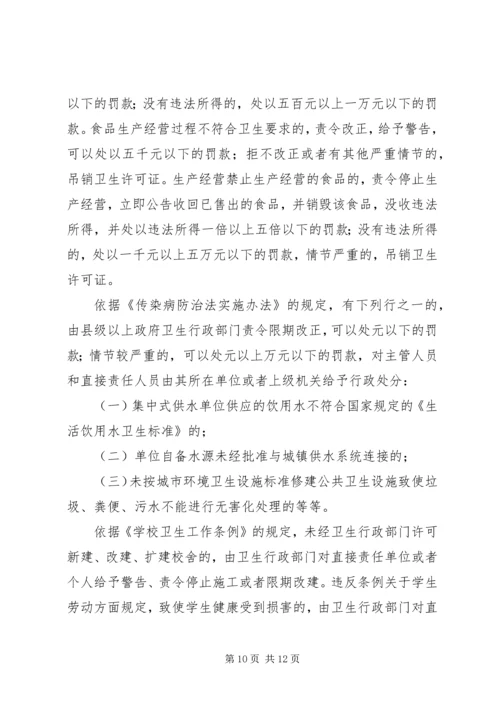 卫生管理法律知识培训讲稿.docx