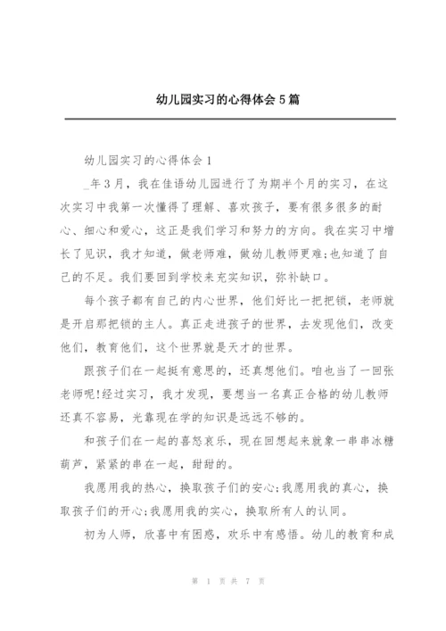 幼儿园实习的心得体会5篇.docx