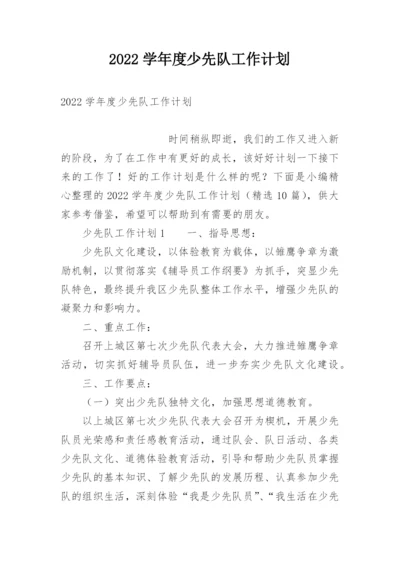 2022学年度少先队工作计划.docx