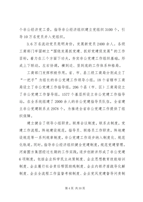 全省工商系统推进非公党建工作综述.docx