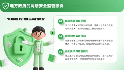 绿色3D风网络安全宣传通用PPT模板