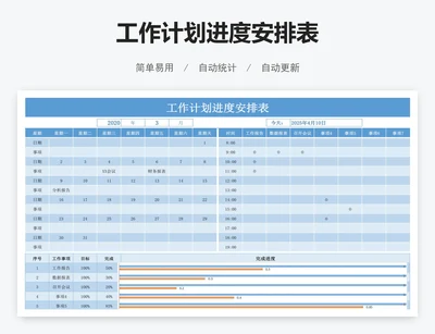 工作计划进度安排表