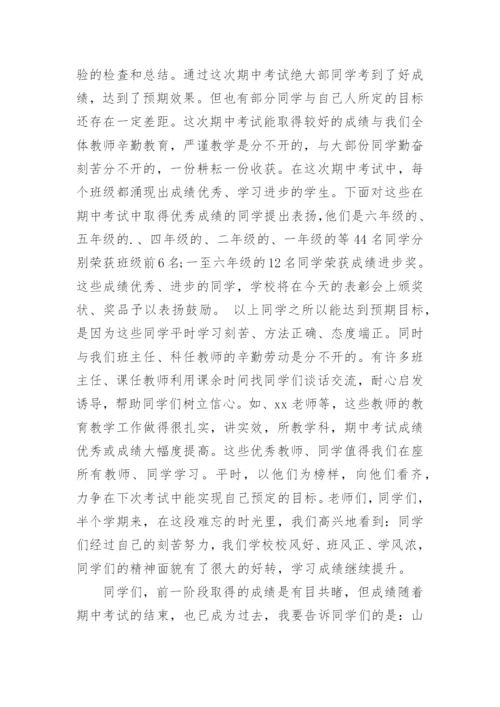 小学期末总结表彰会议讲话稿.docx