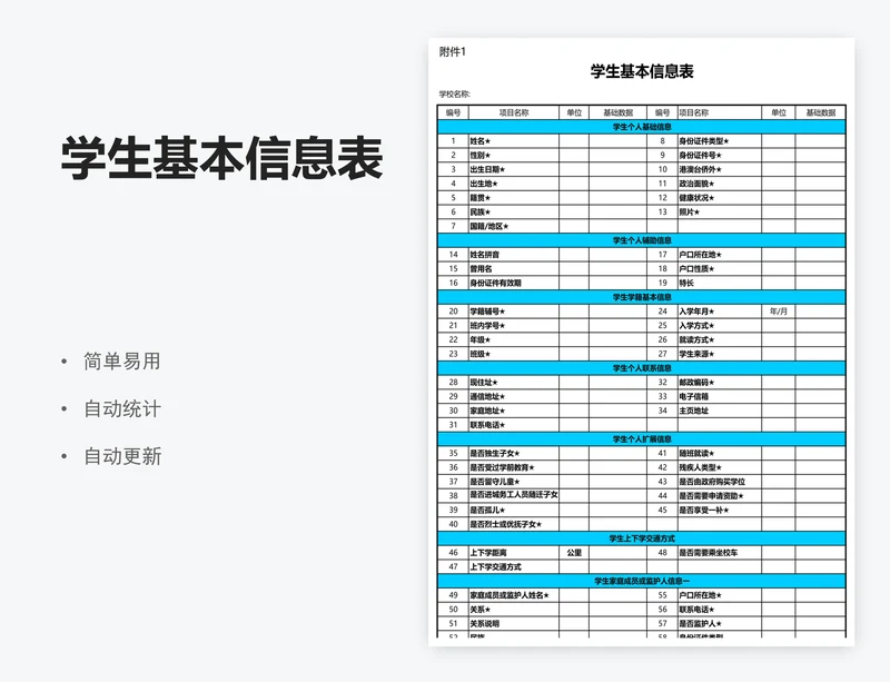 学生基本信息表