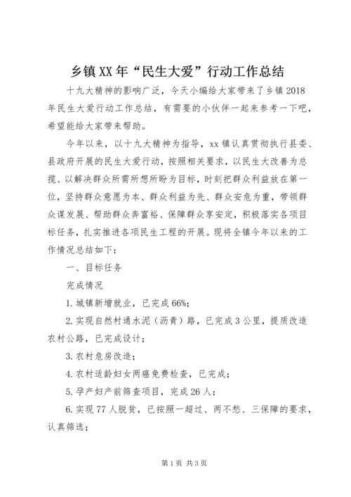 乡镇某年“民生大爱”行动工作总结.docx