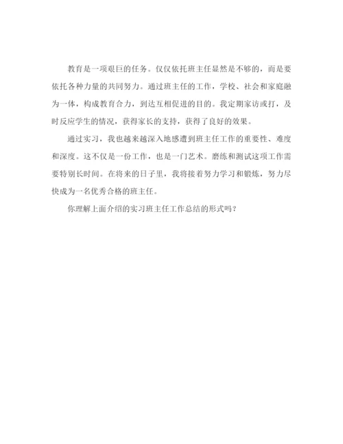 精编之实习班主任工作参考总结精选范文（通用）.docx