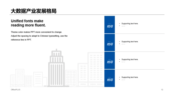 蓝色渐变简约风大数据科技行业公司介绍发布会策划PPT模板