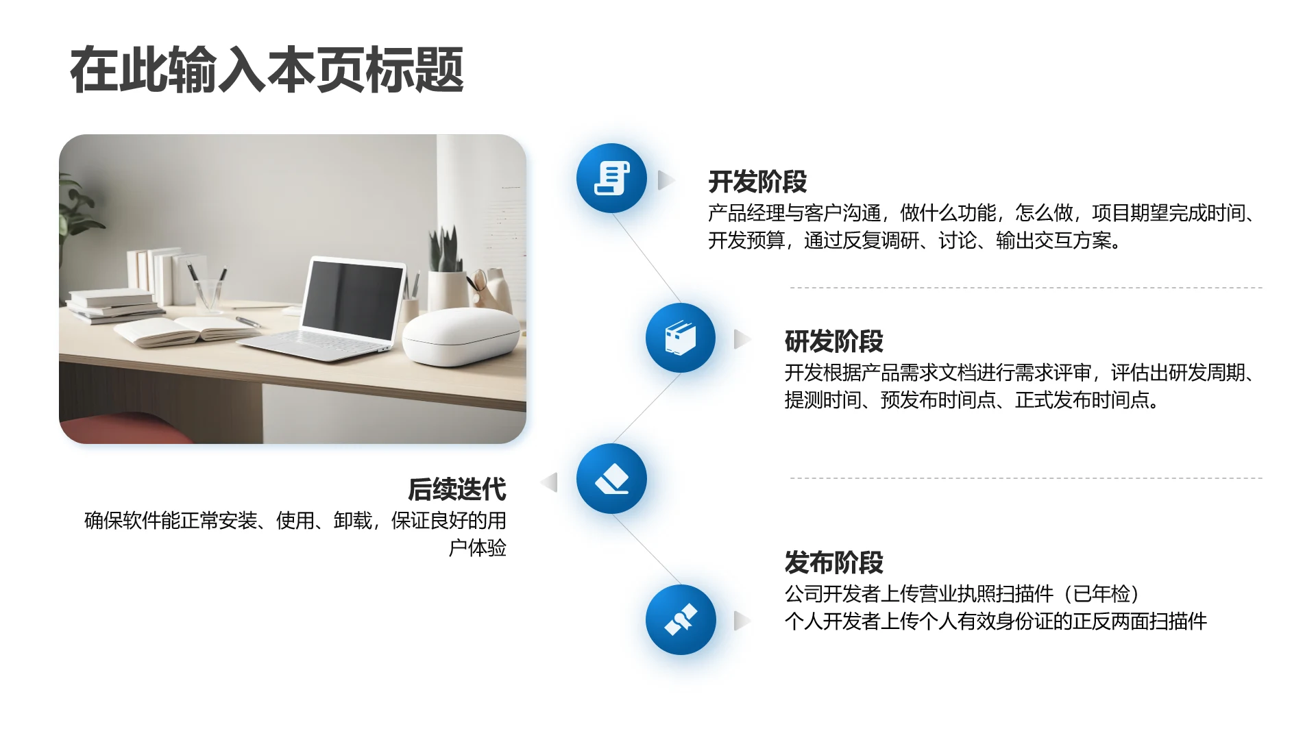 四项-蓝色渐变PPT包含图片
