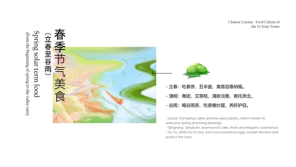 彩色抽象风中国二十四节气食物文化介绍PPT模板