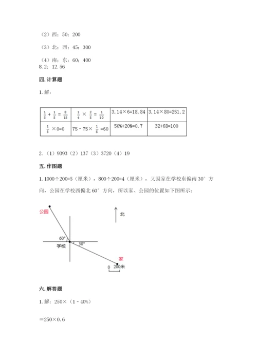 人教版六年级上册数学期末测试卷（考点提分）.docx