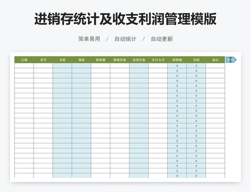 进销存统计及收支利润管理模版