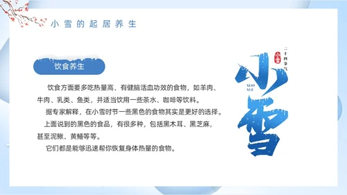 蓝色卡通风小雪节气介绍PPT模板