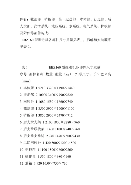 EBZ型掘进机拆解和安装综合施工安全重点技术综合措施.docx