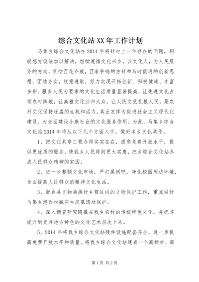 综合文化站XX年工作计划.docx