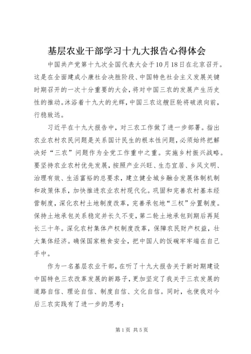 基层农业干部学习十九大报告心得体会.docx