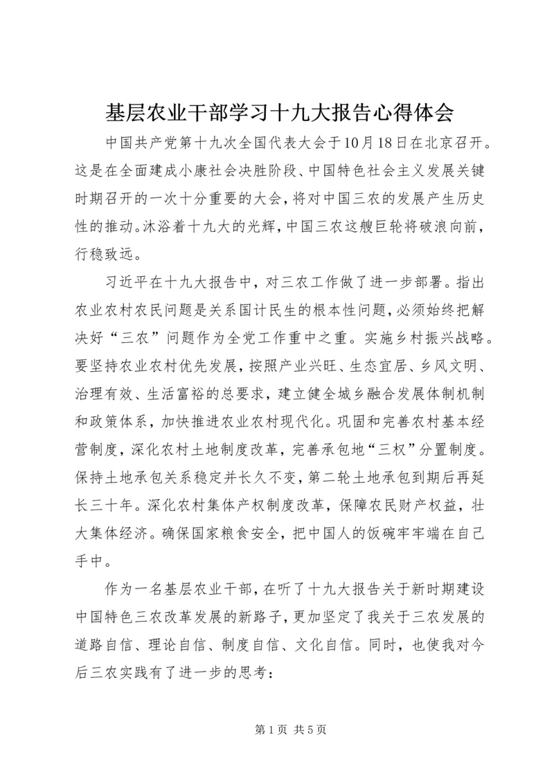 基层农业干部学习十九大报告心得体会.docx