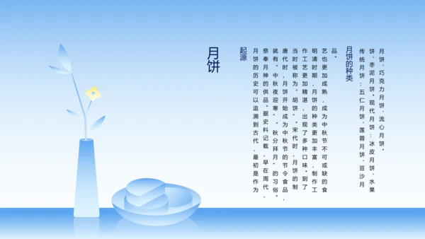 蓝色渐变矢量国风中秋节介绍PPT模板
