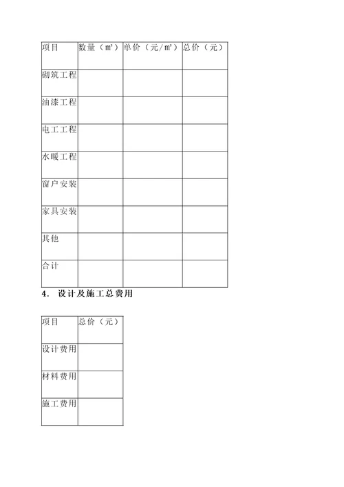 寻甸室内装潢报价单