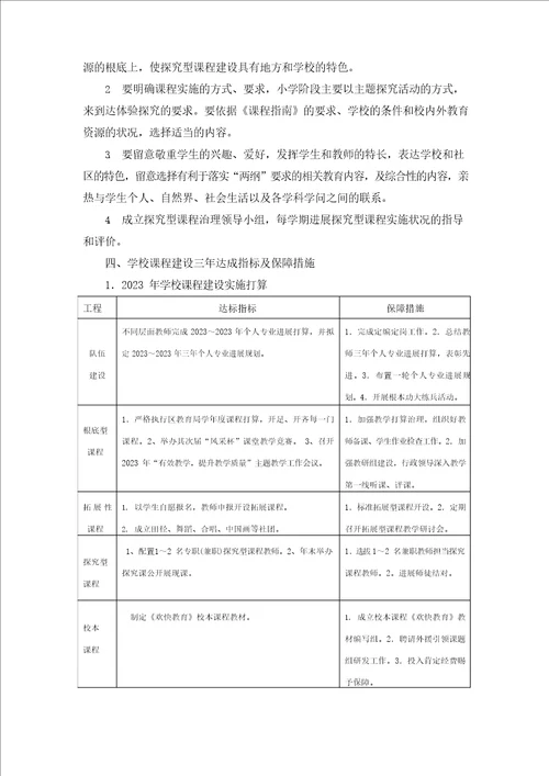 盐河镇中心学校小学部课程建设三年实施方案