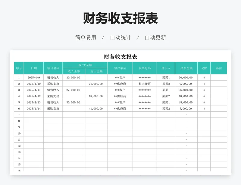 财务收支报表