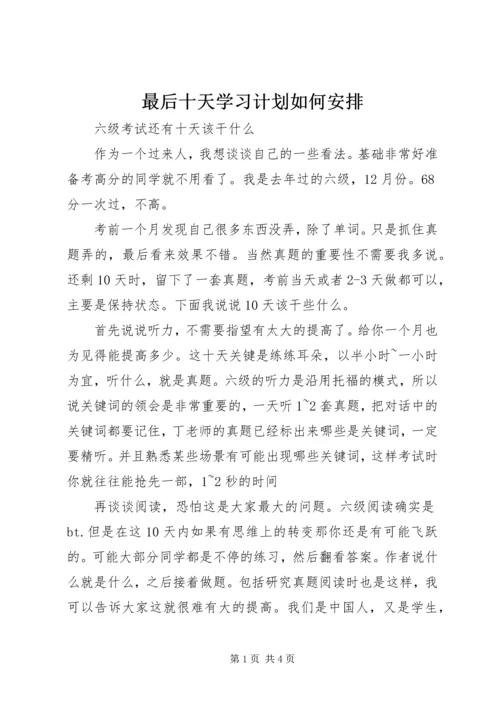 最后十天学习计划如何安排 (5).docx