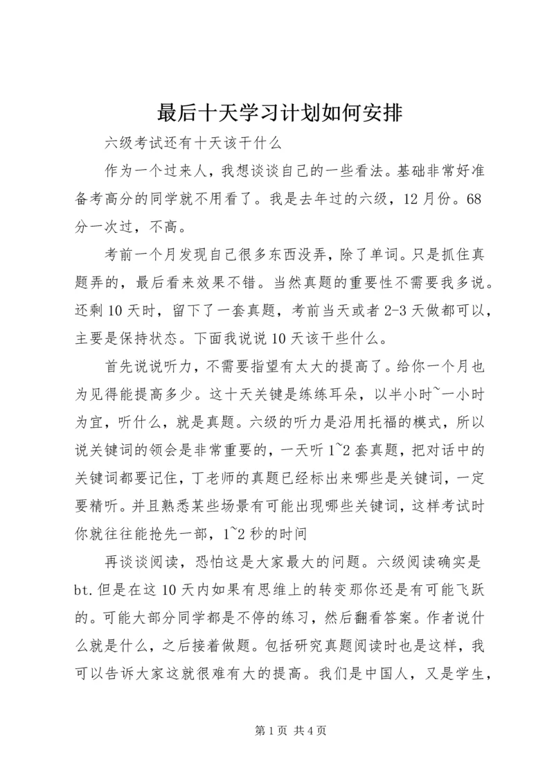 最后十天学习计划如何安排 (5).docx