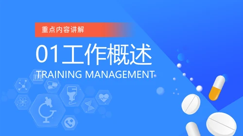 蓝色医药生物公司工作汇报动态PPT