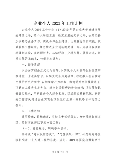 企业个人某年工作计划.docx