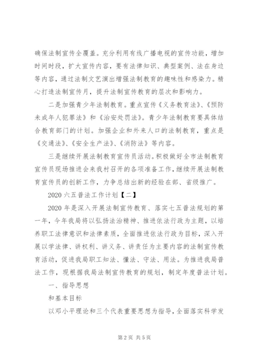 某年六五普法工作计划范文两篇.docx