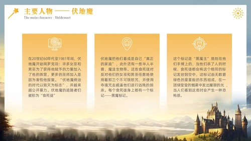 黄色插画风哈利波特魔法电影鉴赏万圣节影视培训通用PPT